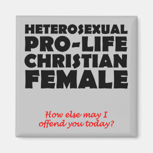 Offensiv Prolife Female Christian Fridge Magnet