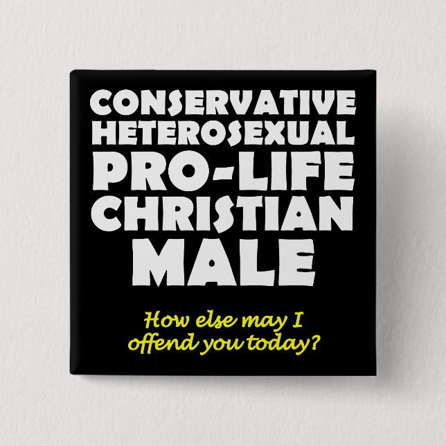 Offensiv Prolife Male Christian Button Pin Knapp (Framsida)