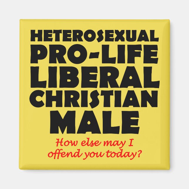 Offensiv Prolife Male Christian Fridge Magnet (Framsidan)