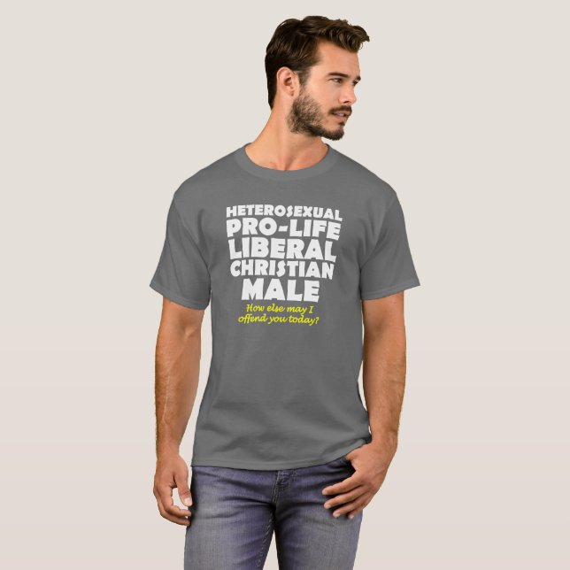 Offensiv Prolife Male Christian Shirt Humor T-shirt (Hel framsida)