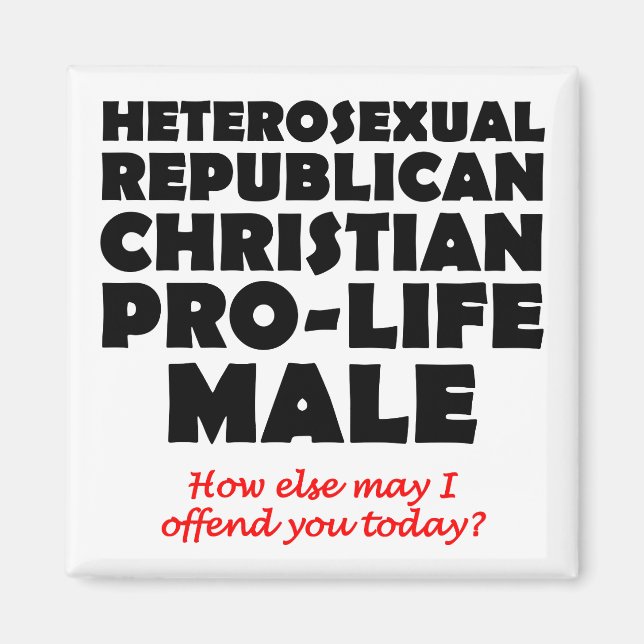 Offensiv Republican Male Christian Magnet (Framsidan)