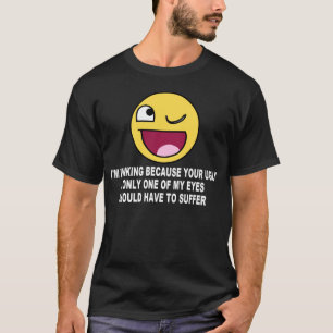 OFFENSIVE INSULT T-SHIRT: WINKING FANTASTISK ANSIK T SHIRT