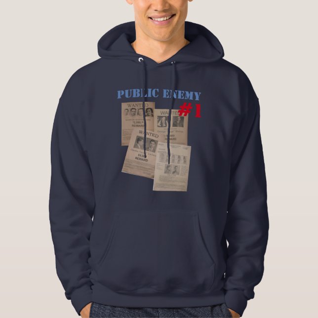 offentlig fiende nummer ett poster hoodie-design munkjacka (Framsida)