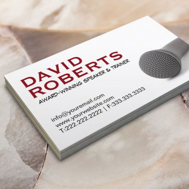 Offentlig högtalare med fetstil och mikrofon visitkort (Skapare uppladdad)
