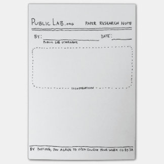 Offentlig labbpappersforskning noterar post-it block