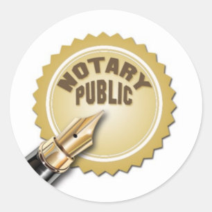 Offentlig Notary Runt Klistermärke