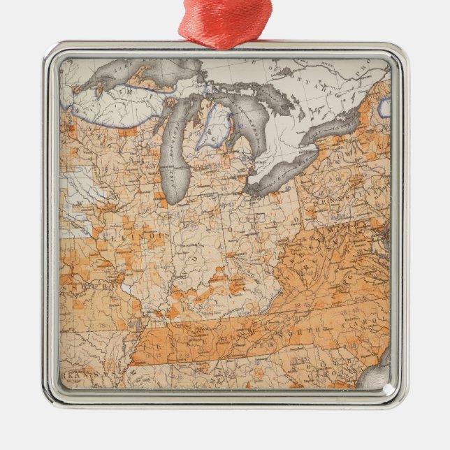 Offentlig skuld, statistisk US-Lithograph Julgransprydnad Metall (Framsidan)