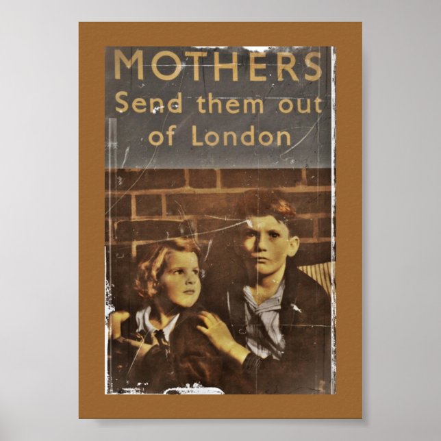 Offentlig tjänst "Barn under Blitz" Poster (Framsidan)