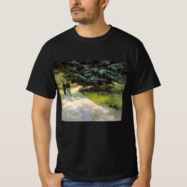 Offentlig trädgård med par av Vincent van Gogh T Shirt (Framsida)