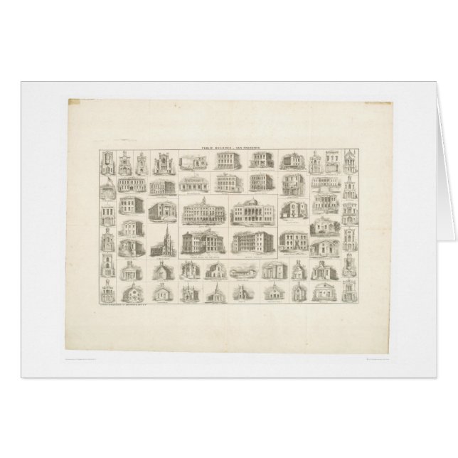 Offentliga byggnader av San Francisco (1372A) Hälsningskort (Framsidan Horizontal)