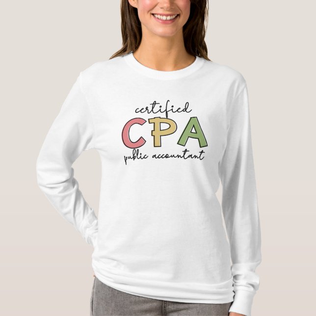 Offentliga redovisningsgåvor för CPA Auktoriserad T Shirt (Framsida)