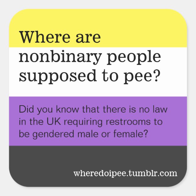 Offentliga toalettsmärken fyrkantigt klistermärke (Framsida)