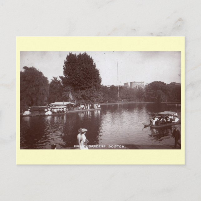 Offentliga trädgårdar, Boston-Vintagen Vykort (Framsida)