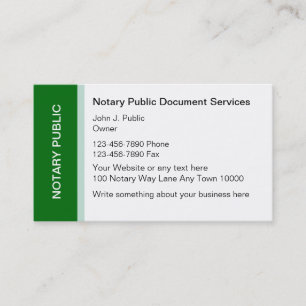 Offentliga visitkortar för Notary Visitkort