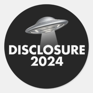 Offentliggörande 2024 UFO Runt Klistermärke