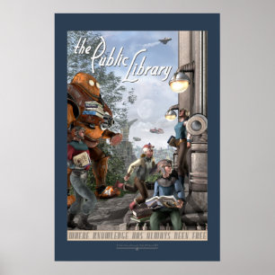 Offentligt bibliotek - vänster panel (20x30") poster