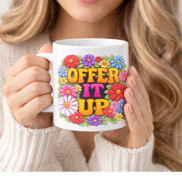 OFFER IT UP 1960's Floral Vibe Kaffemugg