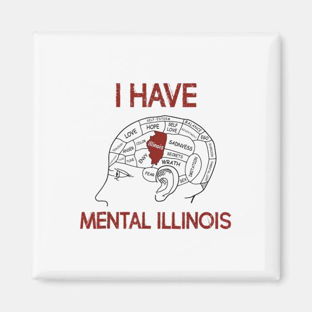 Offert Älskare I har Mental Illinois Magnet (Framsidan)