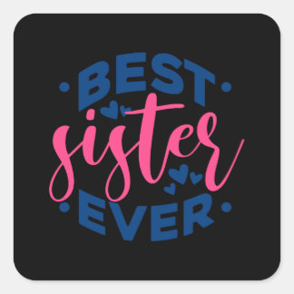 Offert - Bästa syster - mörk Fyrkantigt Klistermärke