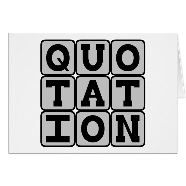 Offert, Berömd Ord Hälsningskort (Framsidan Horizontal)