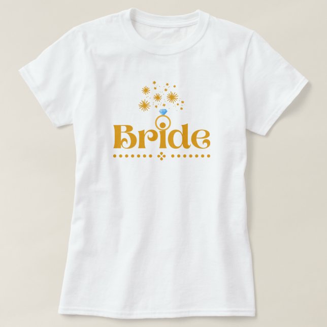 Offert Bride Hens Night Diamond Guld Bröllop Ring  T Shirt (Design framsida)