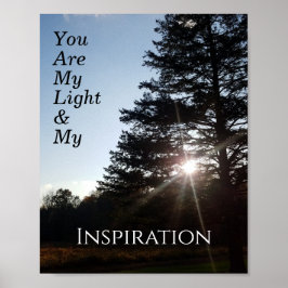 Offert du är min inspiration-solljusskog poster