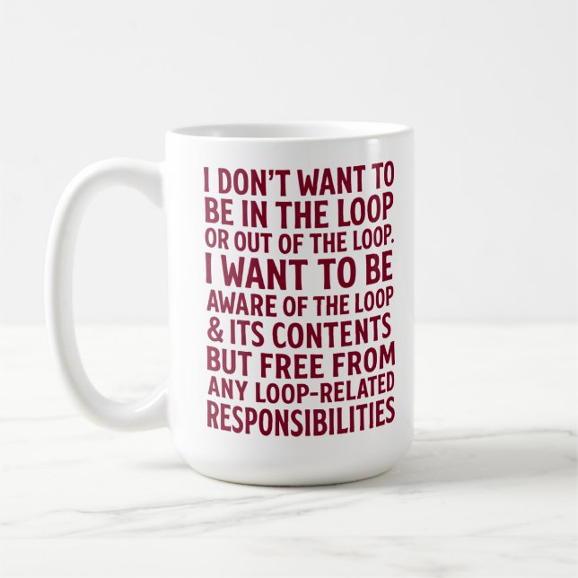 Offert för fritt loop-ansvar kaffemugg (Vänster)