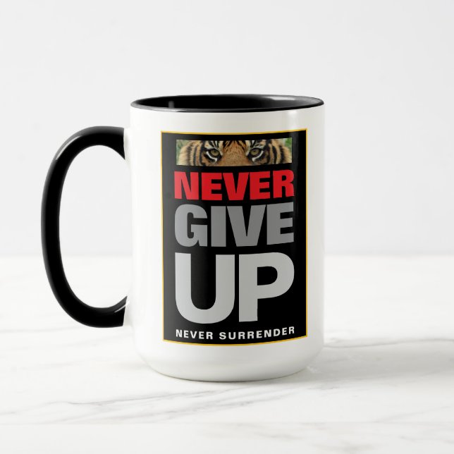Offert för lyckade aldrig Ge Up överlämnar aldrig Mugg (Vänster)