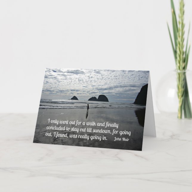 Offert från John Muir om att gå en promenad Kort (Framsida)