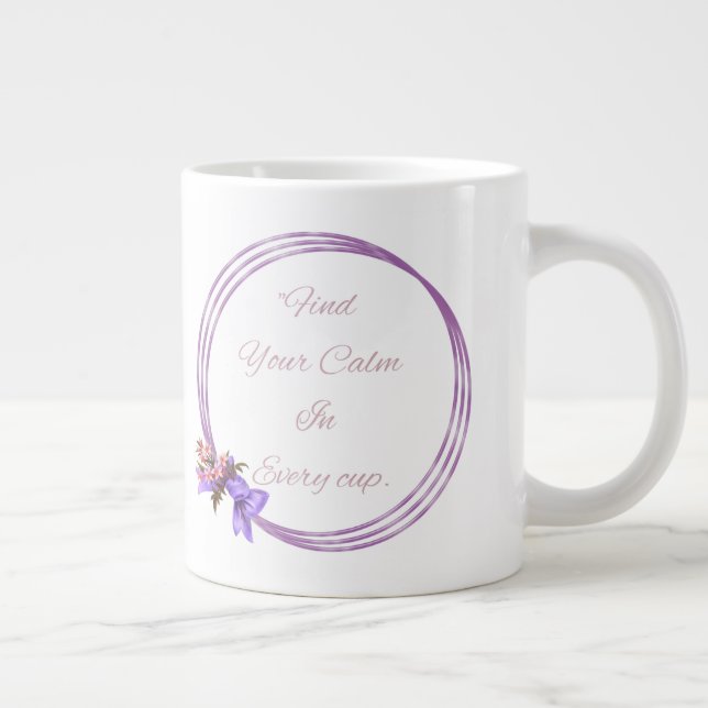 Offert- och blommigt mugg-design jumbo mugg (Höger)