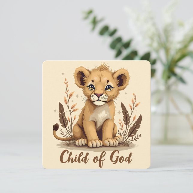Offert över Lejona Unge Christian Art Faith Kort (Stående Fram)