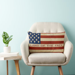 Offert - Vintage American Flagga Pillow Lumbarkudde