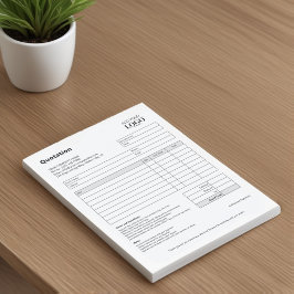 Offertformulär | Minimalistcitat för svartvitt Anteckningsblock