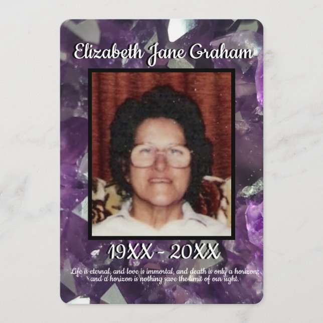 Offertfoto Lila Amethyst Crystals Funeral Program (Framsida)