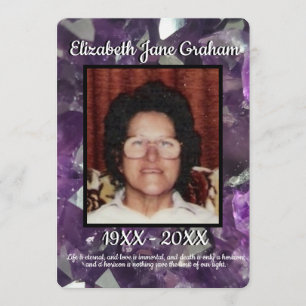 Offertfoto Lila Amethyst Crystals Funeral Program