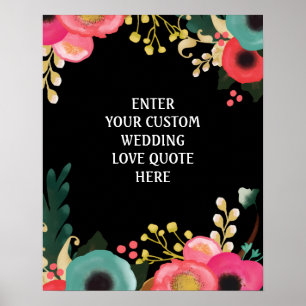 Offertutskrifter i Modern Blommigt Bröllop Anpassn Poster