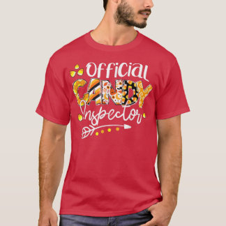 Offical Candy Inspector Candy Corn Kids Halloween T Shirt