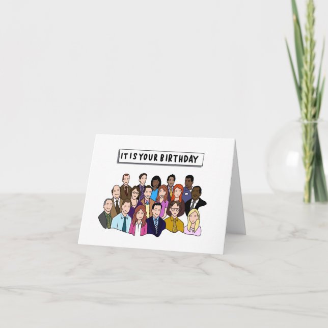 Office Birthday Anteckningskort (Framsida)