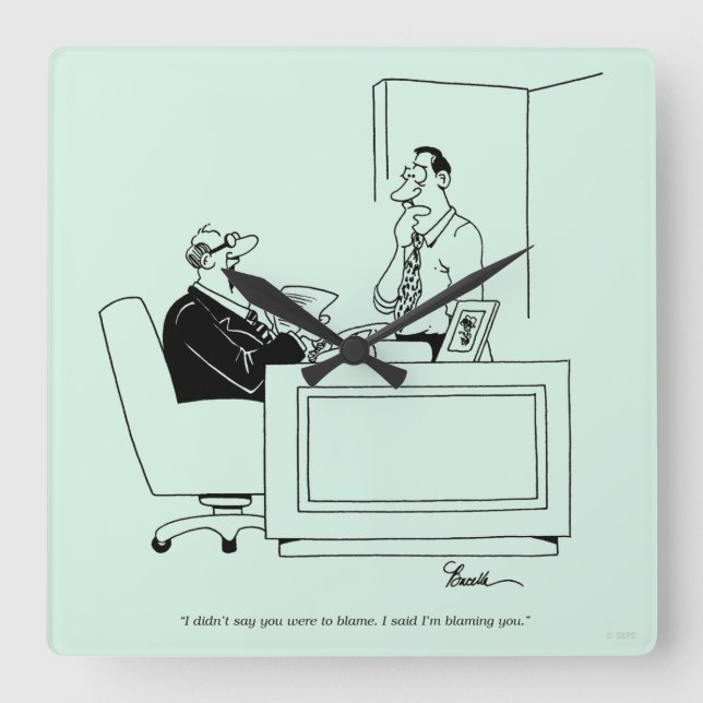 Office Blame Fyrkantig Klocka (Framsida)