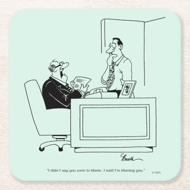 Office Blame Underlägg Papper Kvadrat (Framsidan)