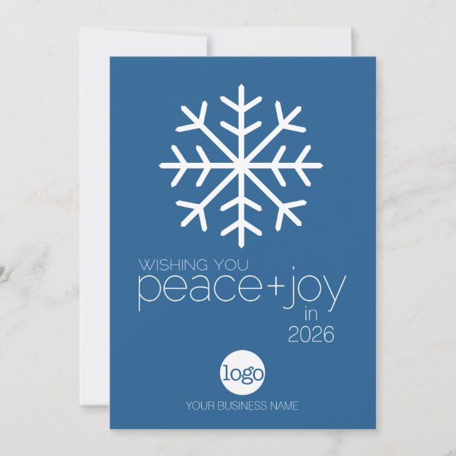 Office Calendar - Wishing Peace Joy Business Logot Julkort (Framsida)