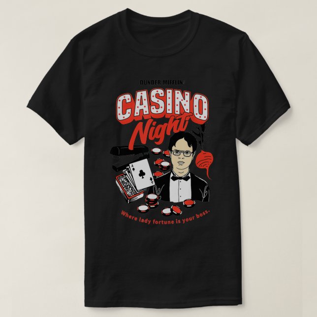 Office Casino Natt T Shirt (Design framsida)