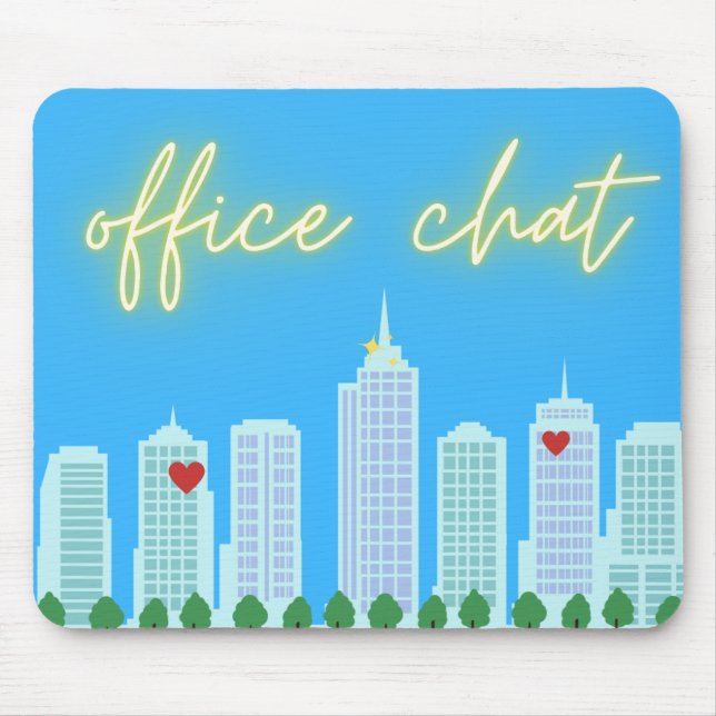 Office Chatta Cityscape Blå himmel Mousepad Musmatta (Framsidan)