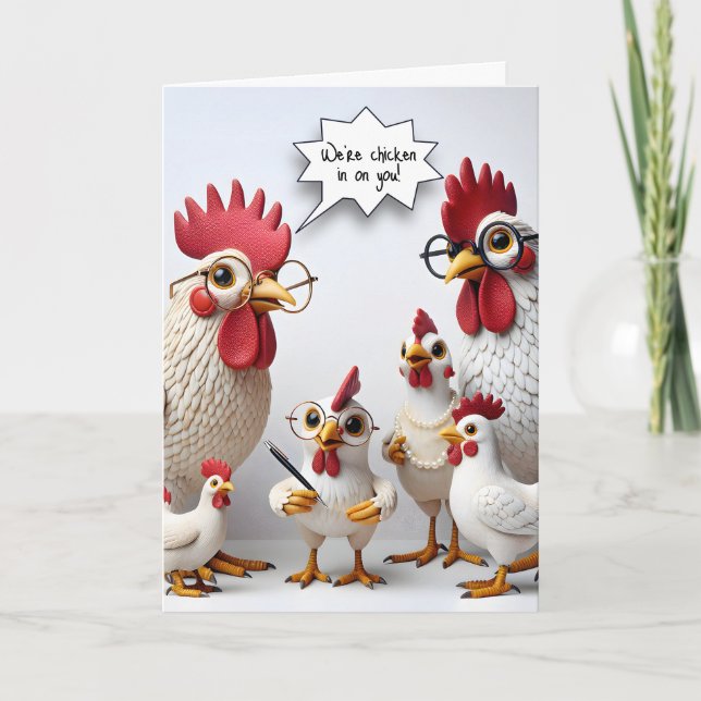 Office Chickens för att komma snart Kort (Framsida)
