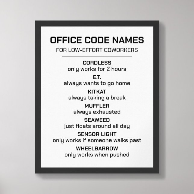 Office Code Namn för Coworkers Poster (Skapare uppladdad)