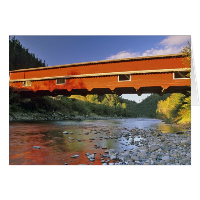 Office Covered Bridge längst i Oregon på 2 Hälsningskort (Framsidan Horizontal)