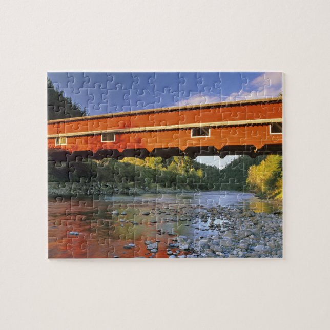 Office Covered Bridge längst i Oregon på 2 Pussel (Horisontell)