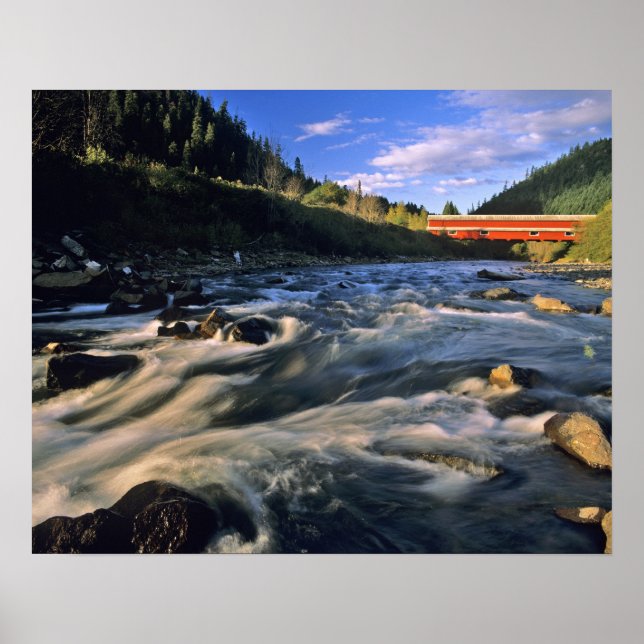Office Covered Bridge längst i Oregon på Poster (Framsidan)