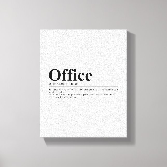 Office-definition | Lustigt citat Canvastryck (Framsida)