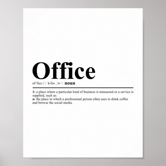 Office-definition | Lustigt citat Poster (Framsidan)